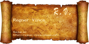 Regner Vince névjegykártya